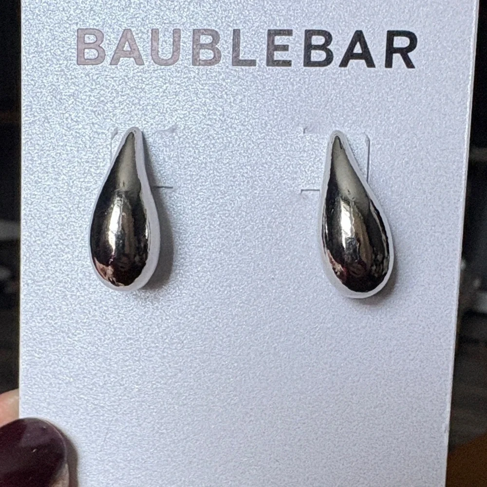 BaubleBar SILVER Teardrop Earrings